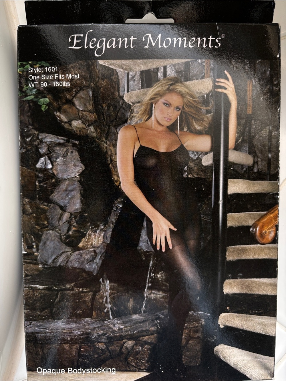 Elegant Moments Black Opaque Spaghetti-Strap Bodysuit